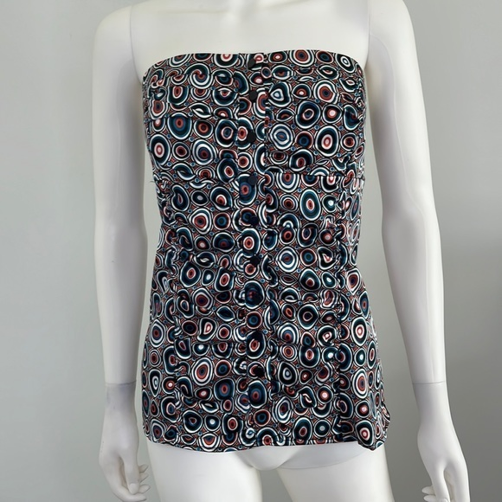 Miss Bisou strapless button‎ blouse